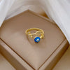 Wholesale Brass Ring With Real Gold Plating Leaf Eyes Zircon Microinlaid The Crown Pattern For Women