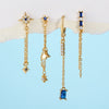 Wholesale Brass Star Element Zircon Earrings Four Piece Set Fashion Style