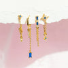 Wholesale Brass Star Element Zircon Earrings Four Piece Set Fashion Style