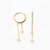 Wholesale Brass Star Zircon Plated Earrings