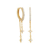 Wholesale Brass Star Zircon Plated Earrings