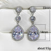 Wholesale Bridal Banquet Drop Shape Copper Earrings Inlaid With Zircon