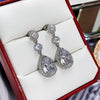 Wholesale Bridal Banquet Drop Shape Copper Earrings Inlaid With Zircon