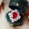 Wholesale Bridal Ring Copper Inlaid Zircon Retro Geometric Rhombus Dropshaped Jewelry