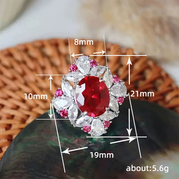 Wholesale Bridal Ring Copper Inlaid Zircon Retro Geometric Rhombus Dropshaped Jewelry