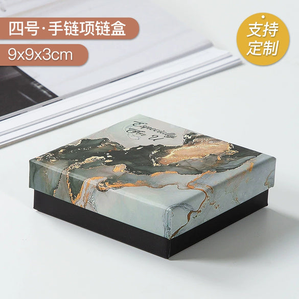 Wholesale Bronzing Marble Jewelry Packaging Box For Earrings Necklace Ring Bracelet Pendant