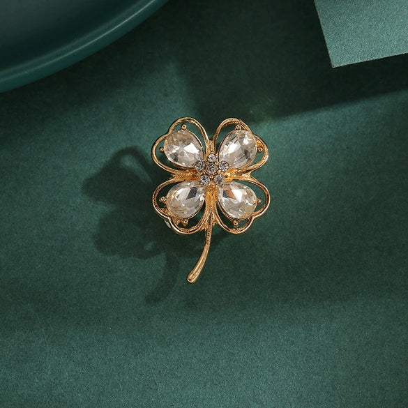 Wholesale Brooch Alloy Flower Shape Electroplating Minimalist Women's Accessories