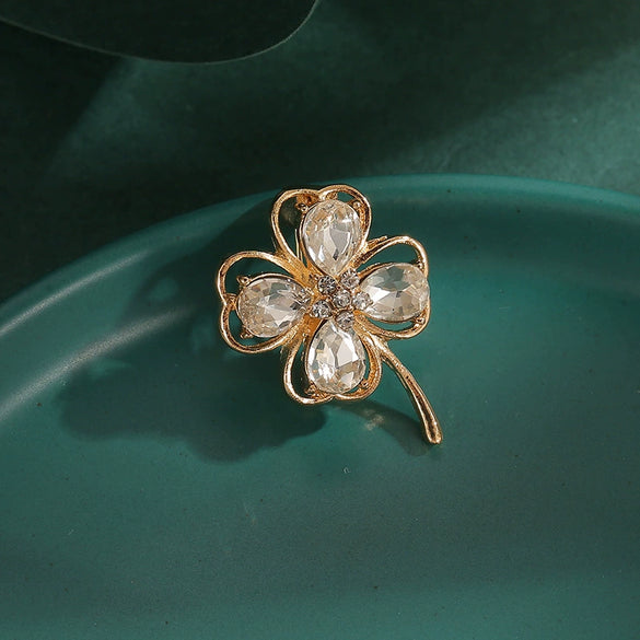 Wholesale Brooch Alloy Flower Shape Electroplating Minimalist Women's Accessories