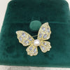 Wholesale Brooch Alloy Inlaid With Natural Freshwater Pearls Insect Snowflake Fawn Butterfly Design For Women