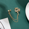 Wholesale Brooch Alloy Multi Layer Chain Geometric Flower Pin With Electroplating For Unisex And Women