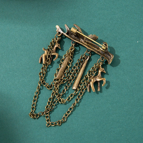 Wholesale Brooch Alloy Multi Layer Chain Geometric Flower Pin With Electroplating For Unisex And Women