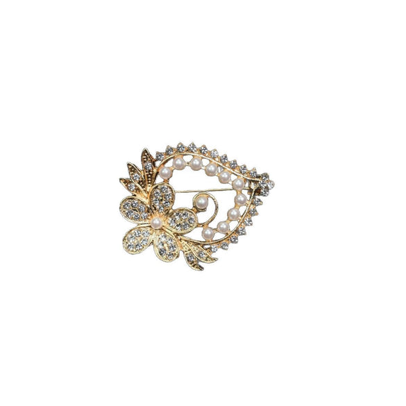 Wholesale Brooch Alloy Pearl Rhinestone Flower Heart Shape Animal Electroplated Unisex Accessory