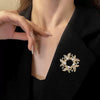 Wholesale Brooch Alloy Pearl Rhinestone Flower Retro Fashion Electroplated Women's Accessories