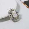 Wholesale Brooch Copper Geometric Imitation Baroque Pearl Electroplated Light Luxury Minimalist