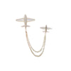 Wholesale Brooch Copper Goldplated Artificial Gemstones Semiprecious Stones Geometric Aircraft Tassel Design For Women