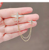 Wholesale Brooch Copper Goldplated Artificial Gemstones Semiprecious Stones Geometric Aircraft Tassel Design For Women