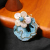 Wholesale Brooch Freshwater Pearl Crystal Flower Baroque Handmade Electroplated Cute And Sweet Style