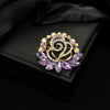 Wholesale Brooch Pin Zinc Alloy Inlaid Diamonds Leaves Shape Electroplated Trendy