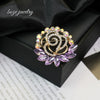 Wholesale Brooch Pin Zinc Alloy Inlaid Diamonds Leaves Shape Electroplated Trendy