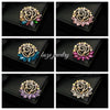 Wholesale Brooch Pin Zinc Alloy Inlaid Diamonds Leaves Shape Electroplated Trendy