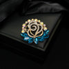 Wholesale Brooch Pin Zinc Alloy Inlaid Diamonds Leaves Shape Electroplated Trendy