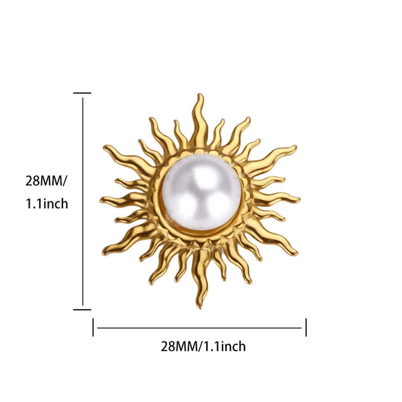Wholesale Brooch Stainless Steel Imitation Pearl Baroque Heart Shape Electroplated