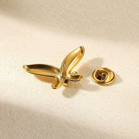 Wholesale Brooch Stainless Steel Light Luxury Style Bow Electroplating For Women