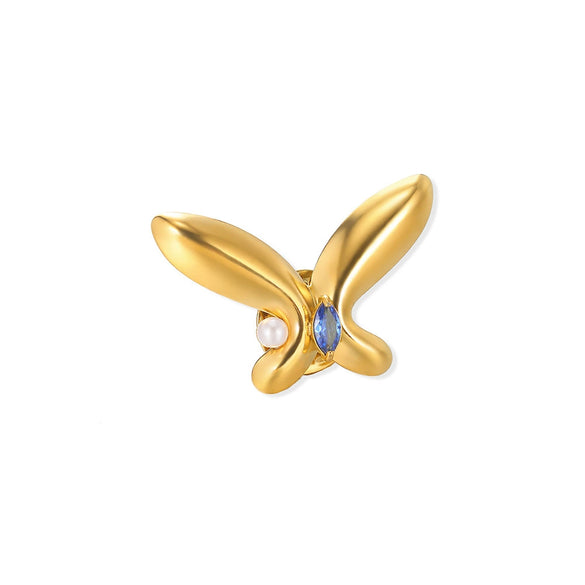 Wholesale Brooch Stainless Steel Light Luxury Style Bow Electroplating For Women