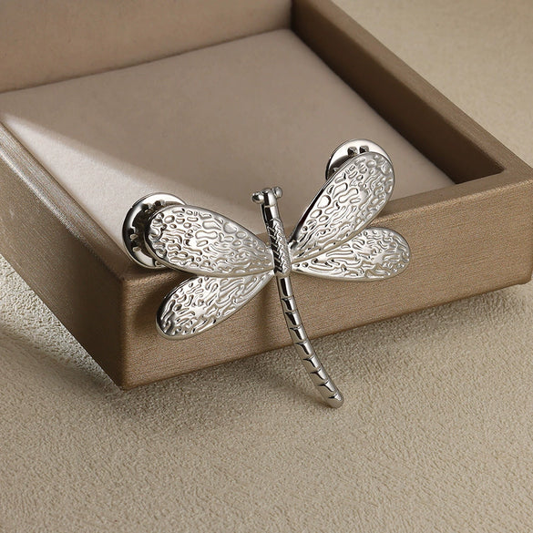 Wholesale Brooch Titanium Steel Dragonfly Insect Cartoon Characters Electroplating Women's Retro Style