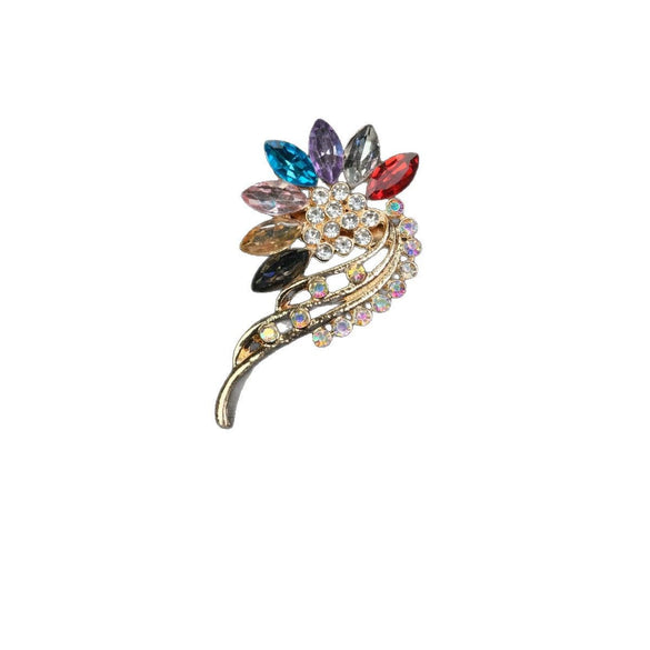 Wholesale Brooch Zinc Alloy Flower Electroplated Jewelry For Women's Clothing Accessories