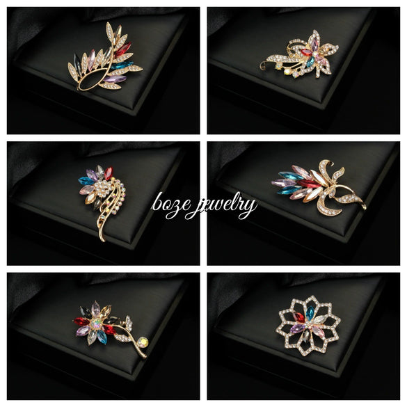 Wholesale Brooch Zinc Alloy Flower Electroplated Jewelry For Women's Clothing Accessories