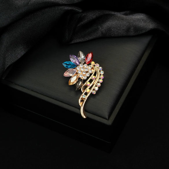 Wholesale Brooch Zinc Alloy Flower Electroplated Jewelry For Women's Clothing Accessories