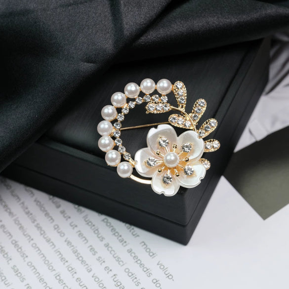 Wholesale Brooch Zinc Alloy Flower Electroplating Light Luxury Style Clothing Accessories
