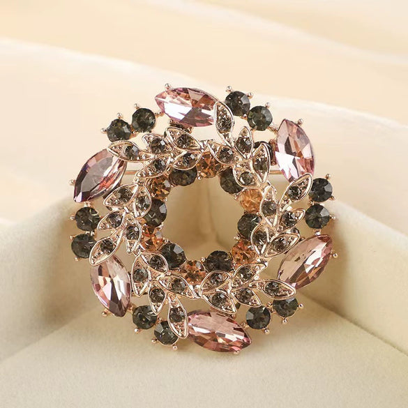 Wholesale Brooch Zinc Alloy Flower Electroplating Light Luxury Style