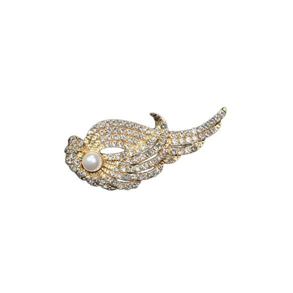 Wholesale Brooch Zinc Alloy Geometric Vintage Angel Wings Feather Electroplating For Women And Unisex