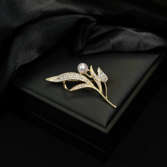 Wholesale Brooch Zinc Alloy Leaf Simple Style Electroplated Clothing Accessory