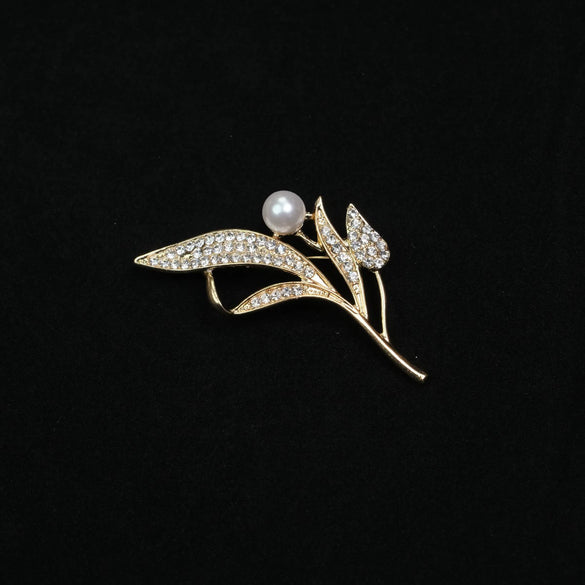 Wholesale Brooch Zinc Alloy Leaf Simple Style Electroplated Clothing Accessory
