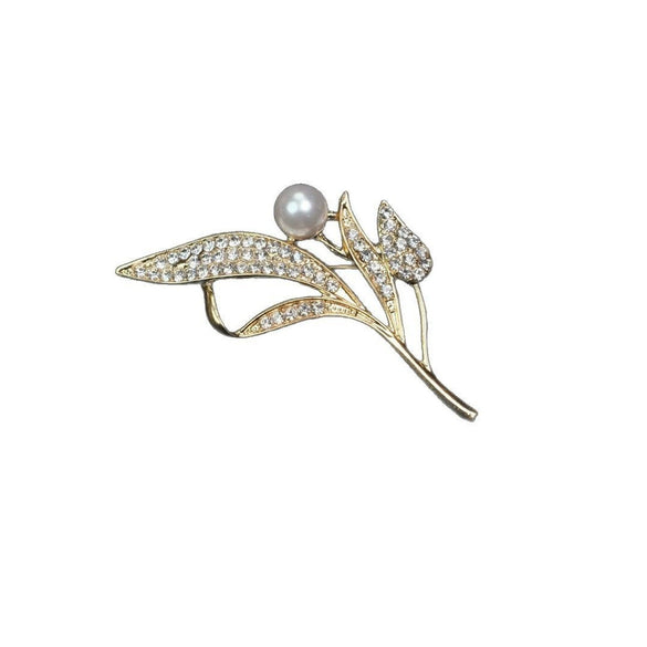 Wholesale Brooch Zinc Alloy Leaf Simple Style Electroplated Clothing Accessory