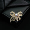 Wholesale Brooch Zinc Alloy Light Luxury Style Bow Electroplating Rhinestone Jewelry Pin