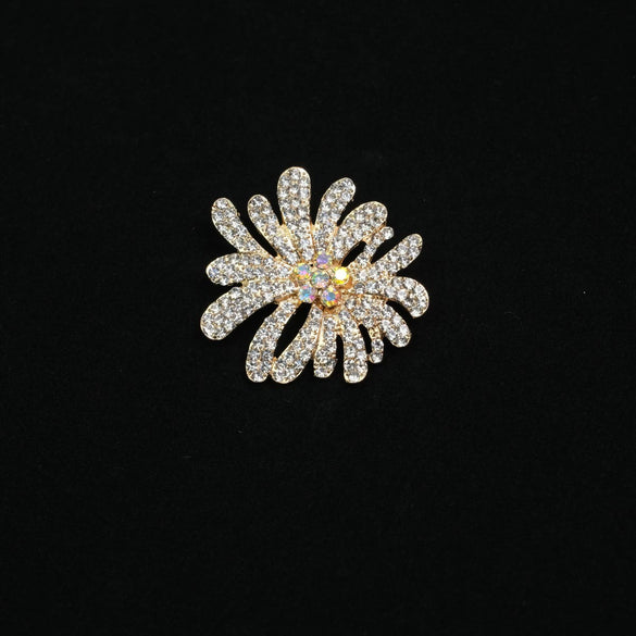 Wholesale Brooch Zinc Alloy Light Luxury Style Flower Shaped Electroplated For Women And Unisex