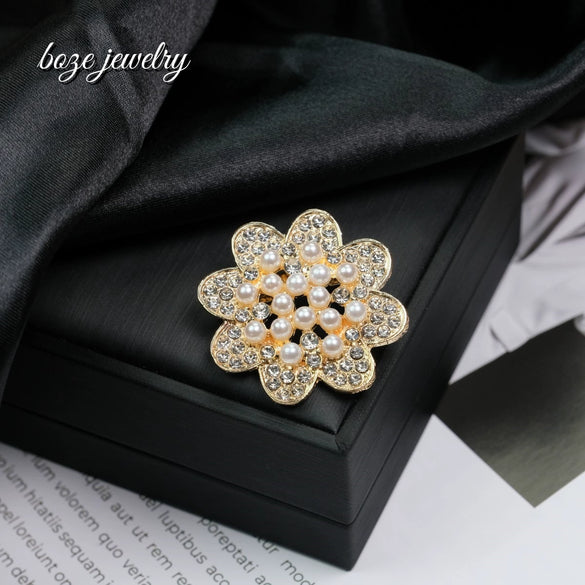 Wholesale Brooch Zinc Alloy Retro Flower Style Electroplating Antilight