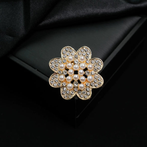 Wholesale Brooch Zinc Alloy Retro Flower Style Electroplating Antilight
