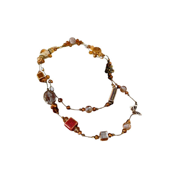 Wholesale Brown Ceramic Geometric Animal Zodiac Handmade Simple Long Sweater Chain For Women