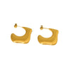 Wholesale Brushed Geometric Stainless Steel 18K Gold Plated Waterproof Earrings For Women