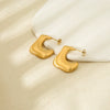 Wholesale Brushed Geometric Stainless Steel 18K Gold Plated Waterproof Earrings For Women
