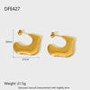 Wholesale Brushed Geometric Stainless Steel 18K Gold Plated Waterproof Earrings For Women