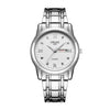 Wholesale Business Style Vintage Waterproof Couple's Quartz Watch With Steel Band And Case Round Dial Mineral Strengthened Glass Mirror Spiral Crown Bilateral Button Clasp