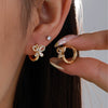 Wholesale Butterfly Earrings Copperzinc Alloy Goldplated Animal Zodiac Style For Women