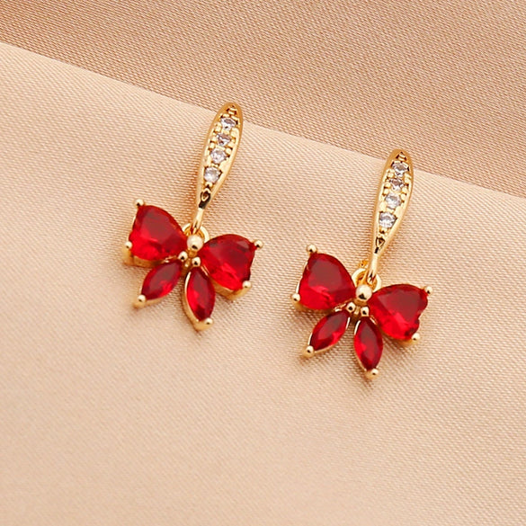 Wholesale Butterfly Earrings For Women Metal With Bow Design Electroplated