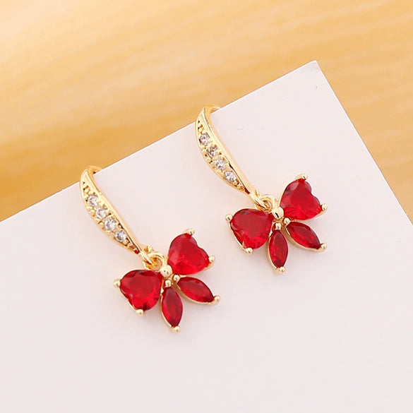 Wholesale Butterfly Earrings For Women Metal With Bow Design Electroplated